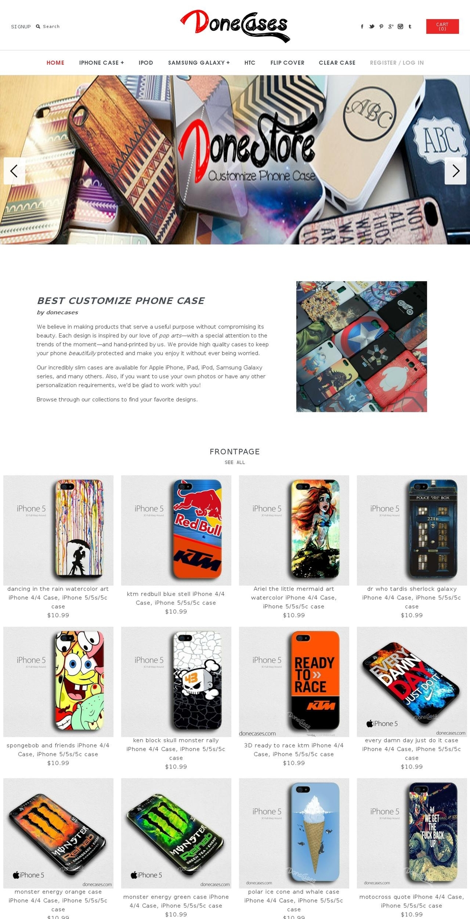 bestcustomphonecase.com shopify website screenshot