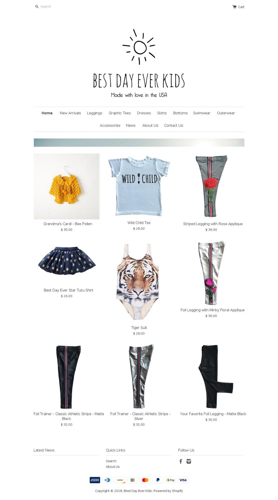 bestdayeverkids.com shopify website screenshot
