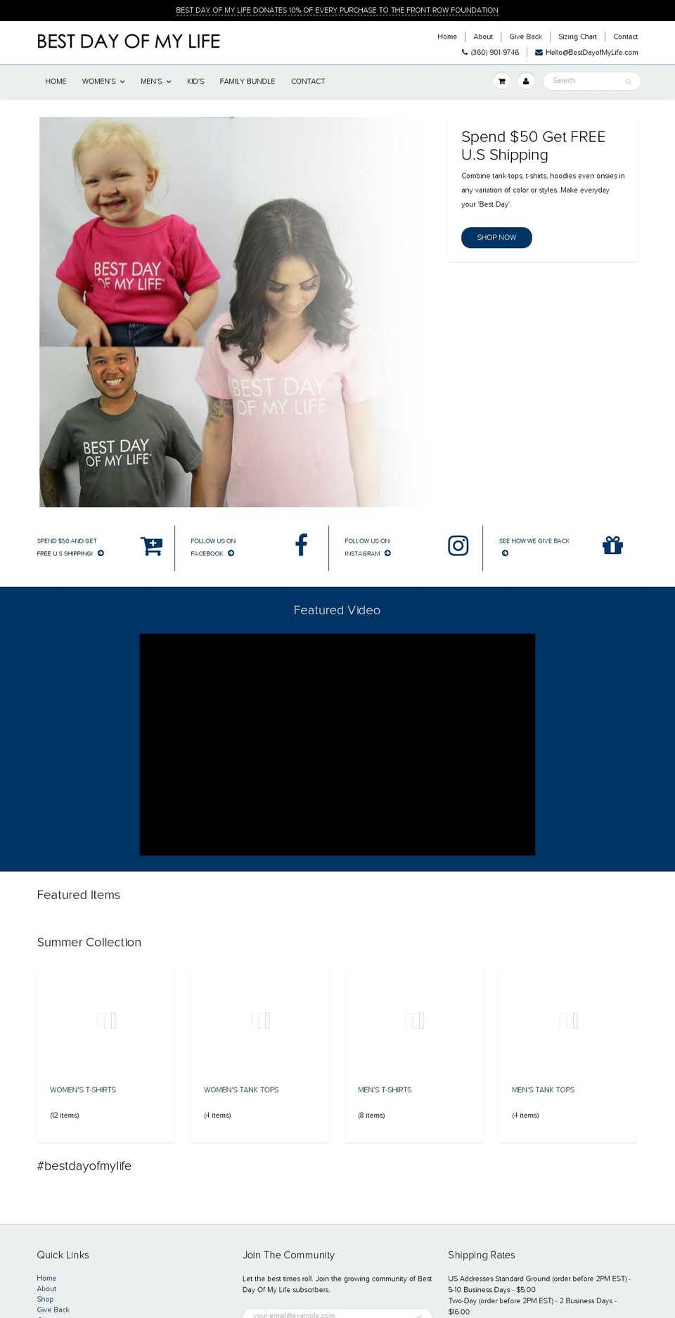 bestdayofmylife.com — Shopify storefront screenshot