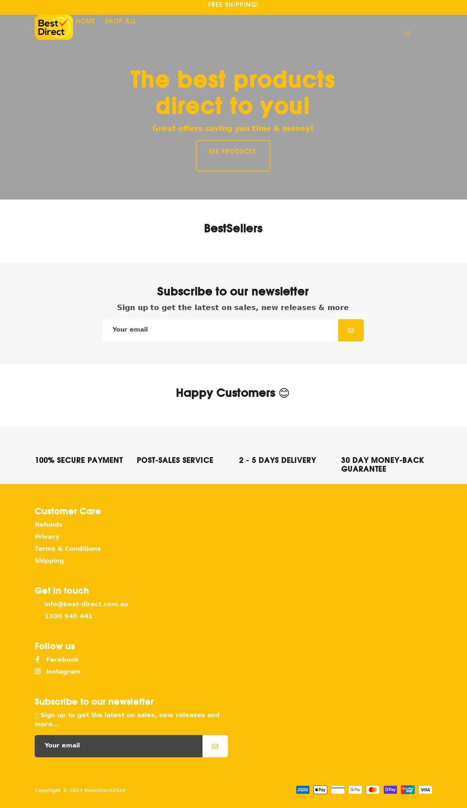 bestdirectaus.com shopify website screenshot