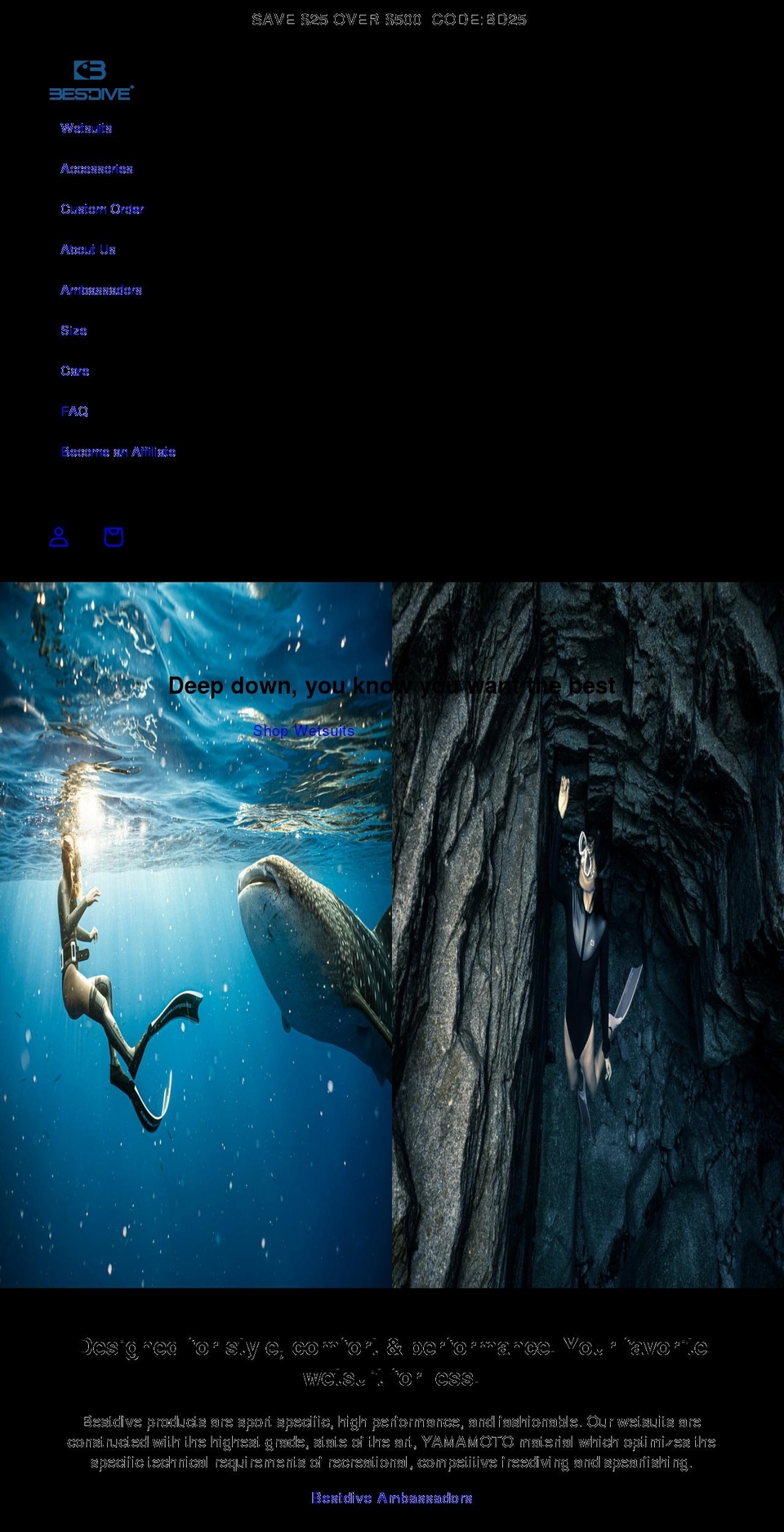 bestdiveproducts.com shopify website screenshot