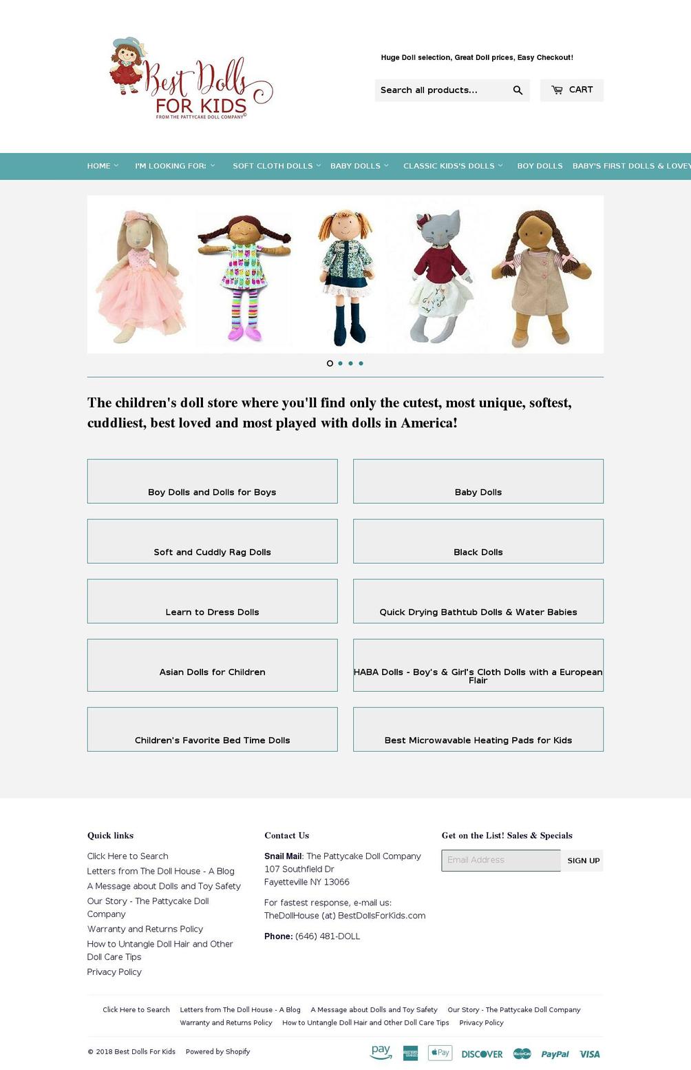 bestdollsforkids.com shopify website screenshot
