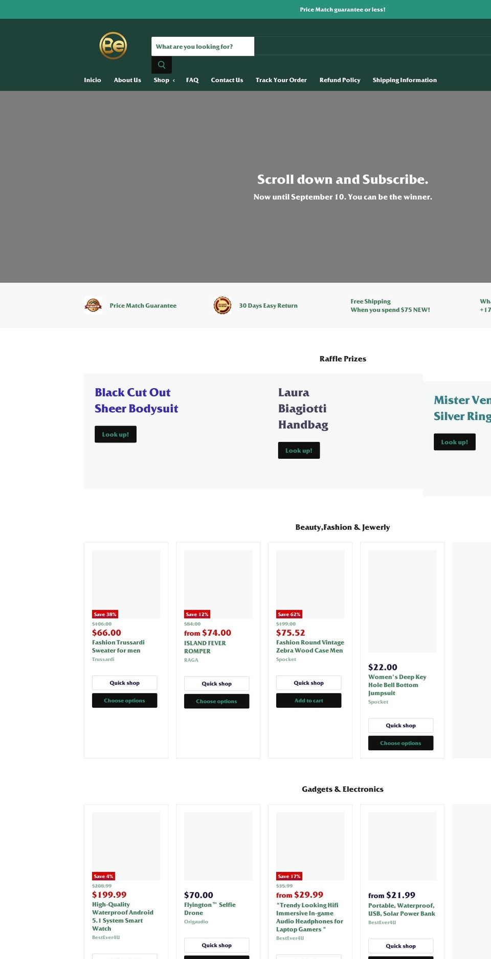 after Shopify theme site example bestever4u.com