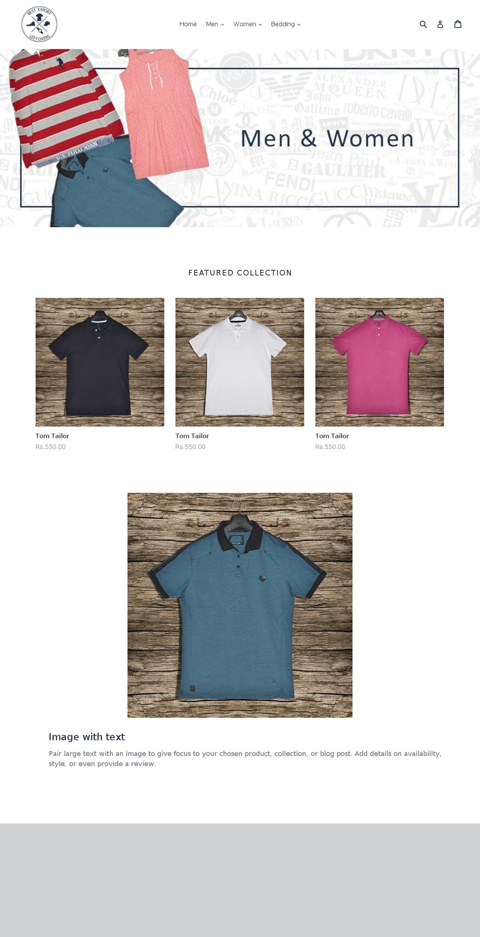 bestexportleftovers.com — Shopify storefront screenshot