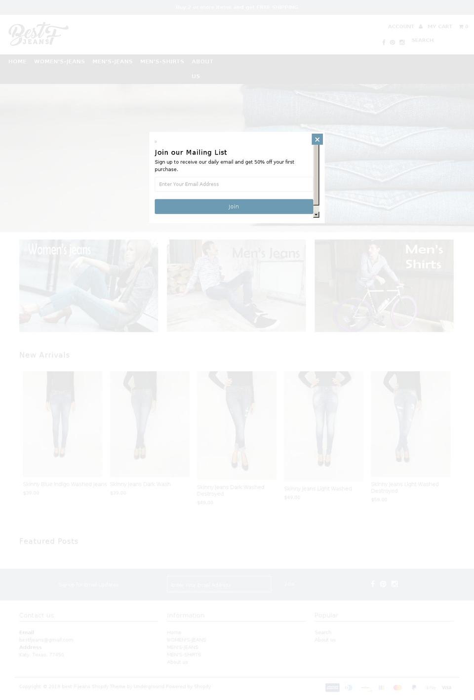 bestfjeans.com — Shopify storefront screenshot