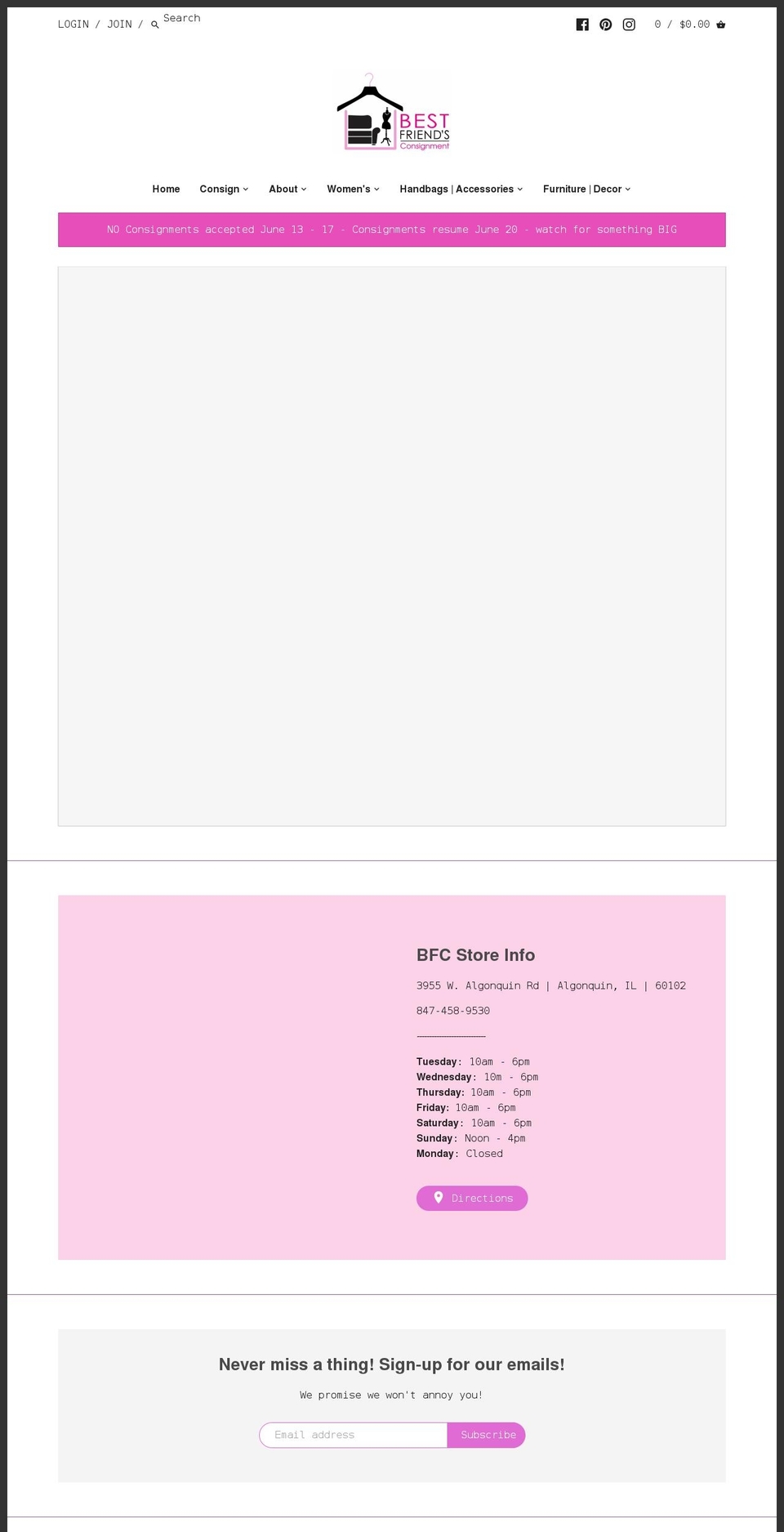 bestfriendsconsignment.com shopify website screenshot