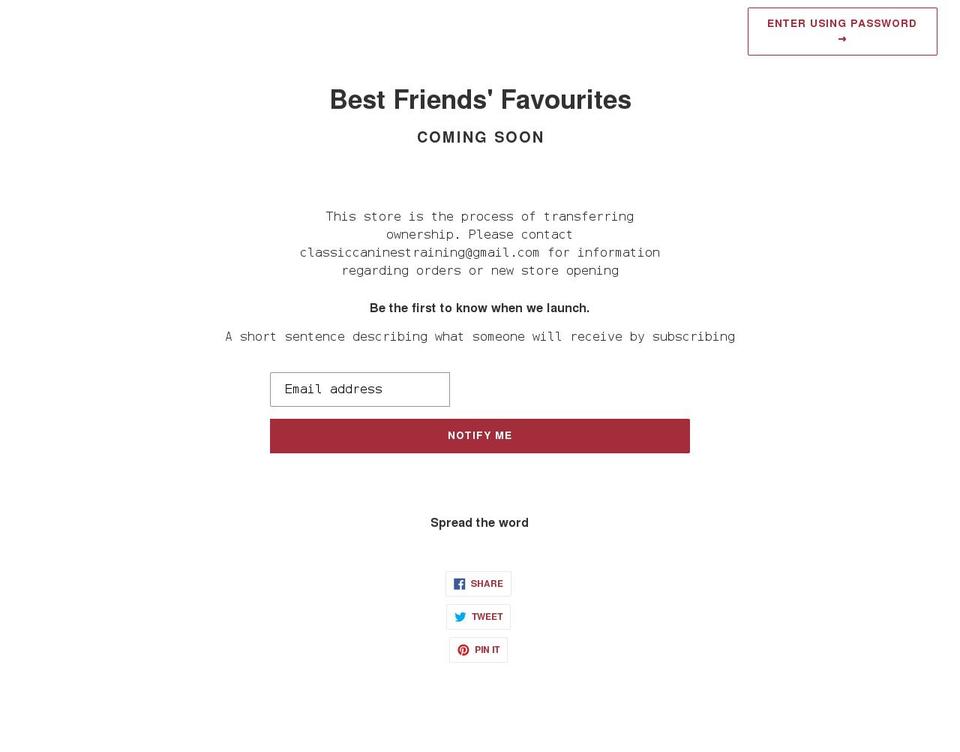bestfriendsfavourites.com shopify website screenshot