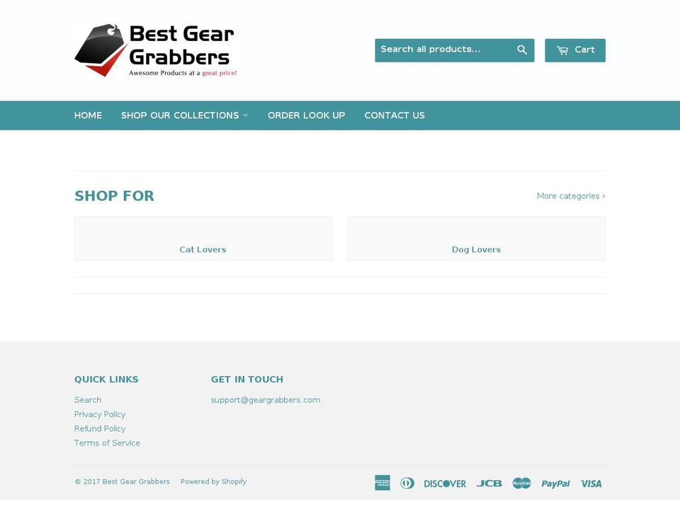 bestgeargrabbers.com shopify website screenshot