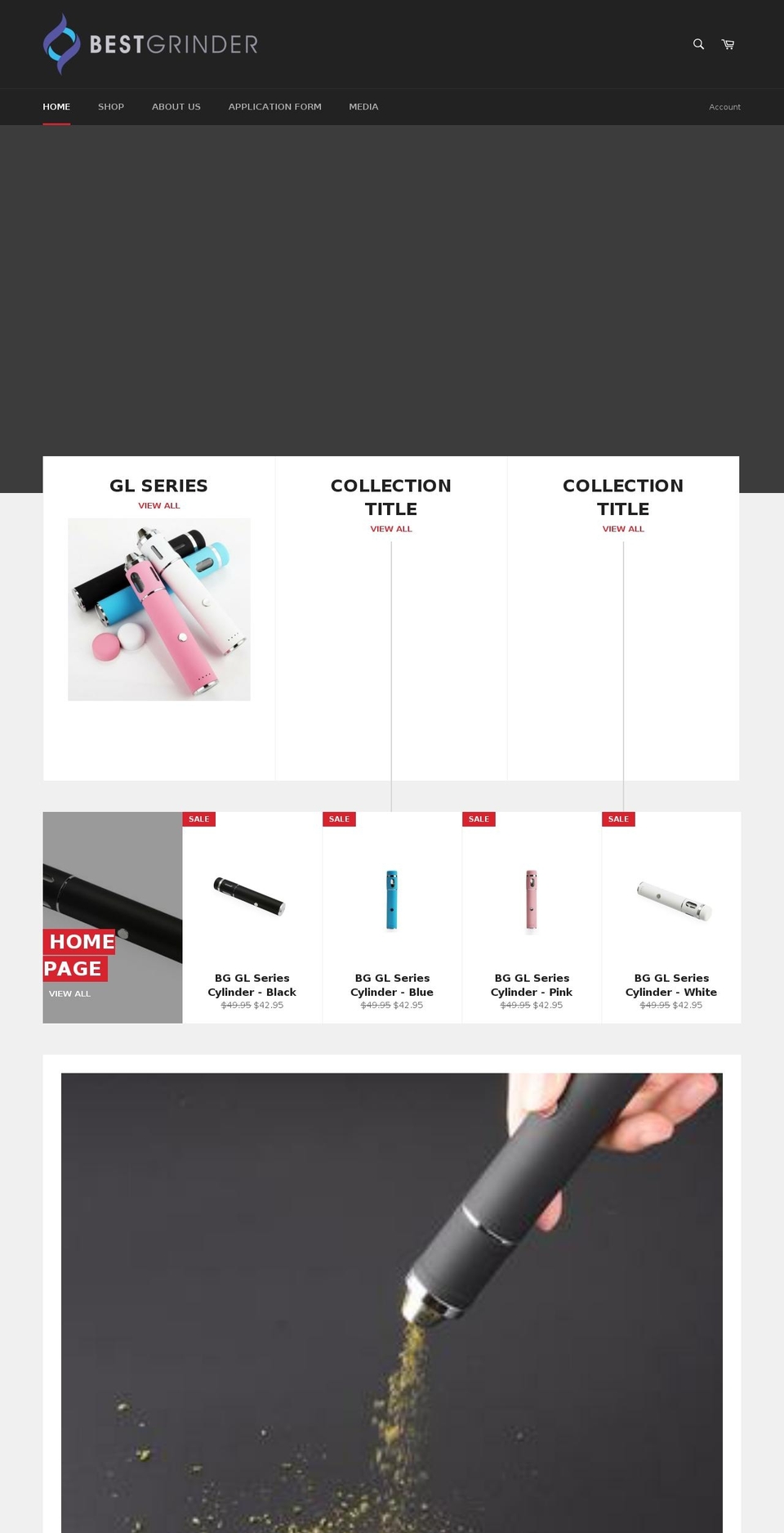 bestgrinder.com shopify website screenshot