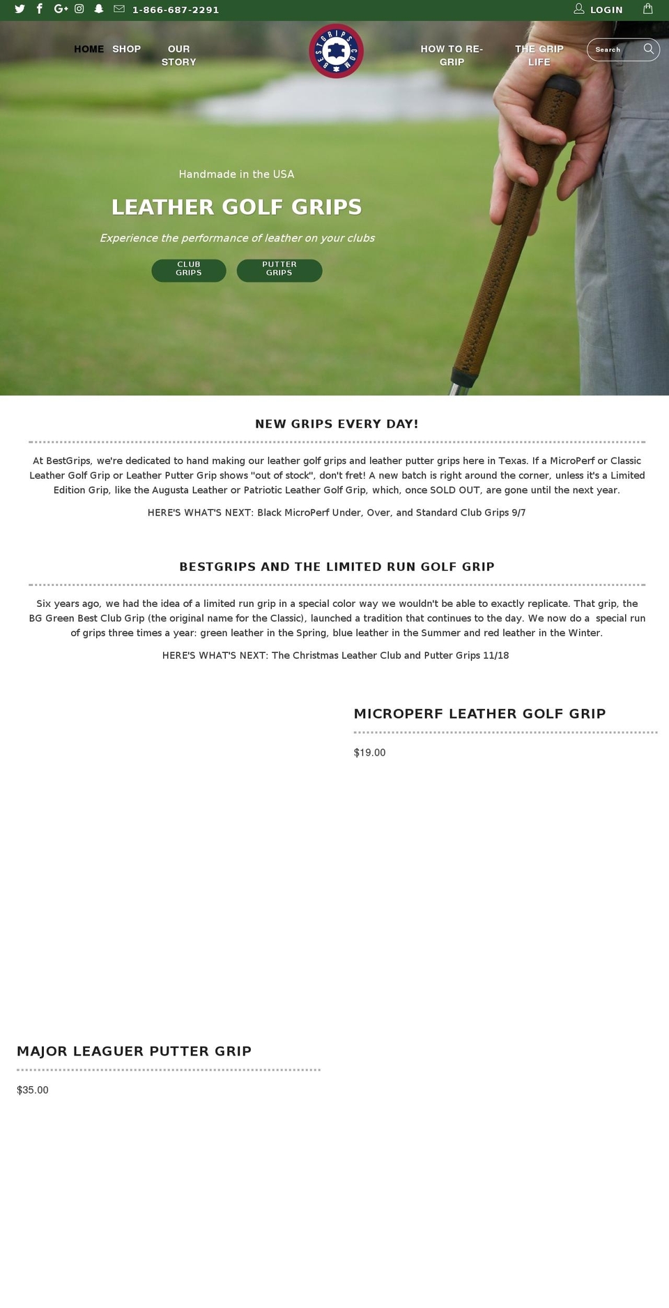 bestgrips.golf shopify website screenshot