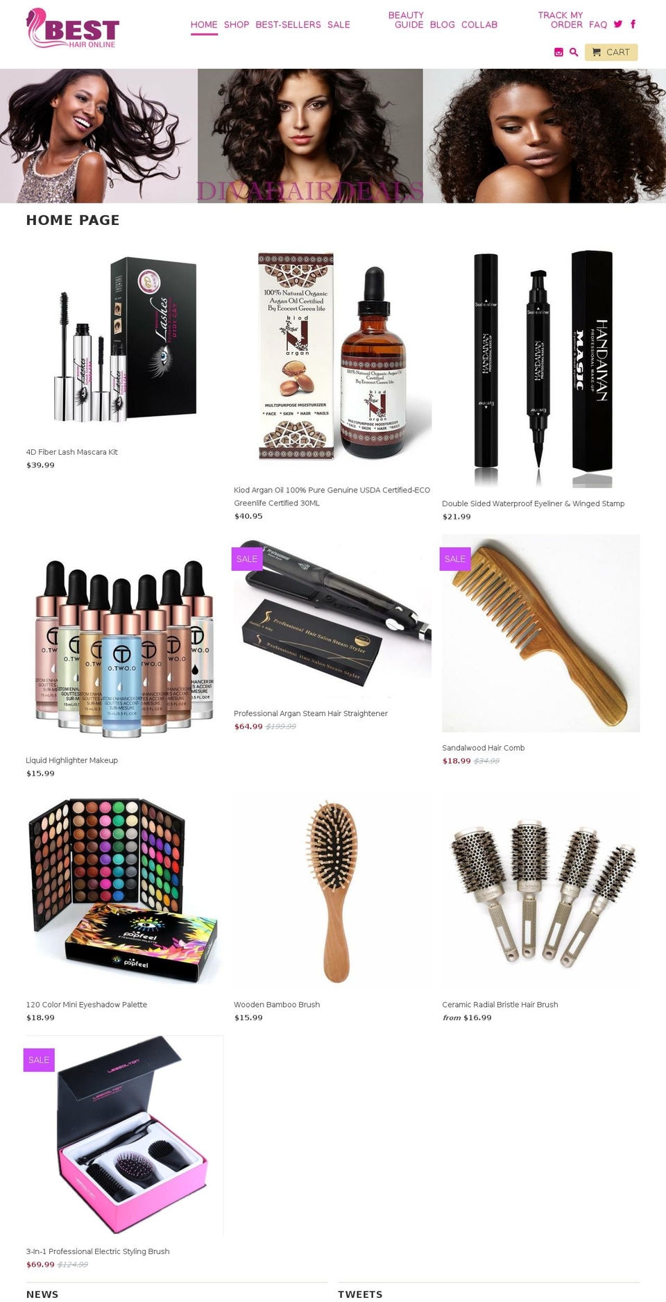 besthaironline.com — Shopify storefront screenshot