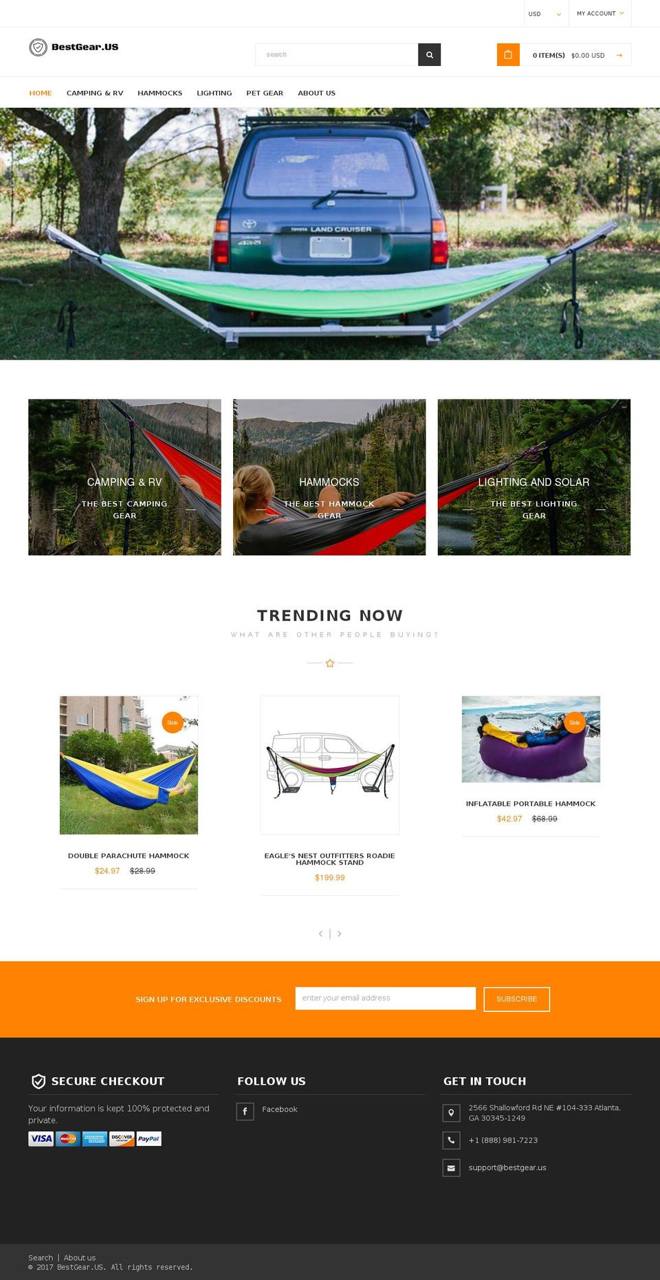 commercify-theme-v2-4 Shopify theme site example besthammockstore.com