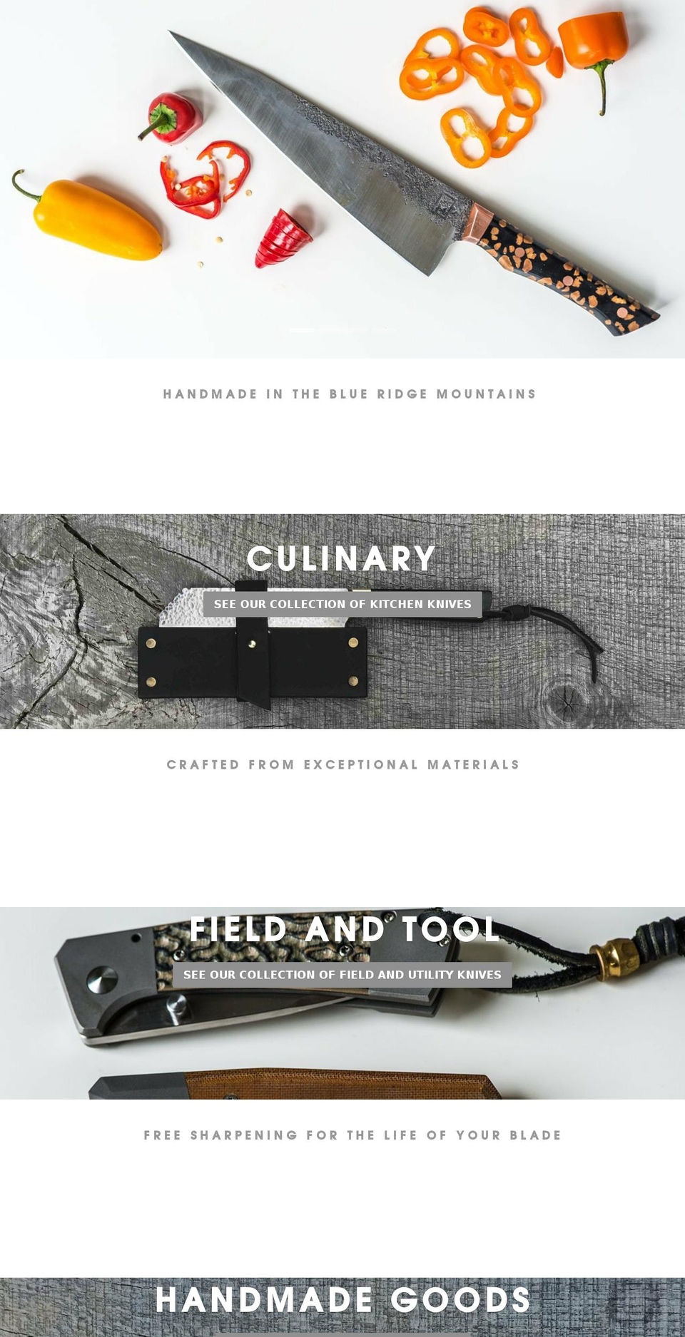 besthandmadeknife.com — Shopify storefront screenshot