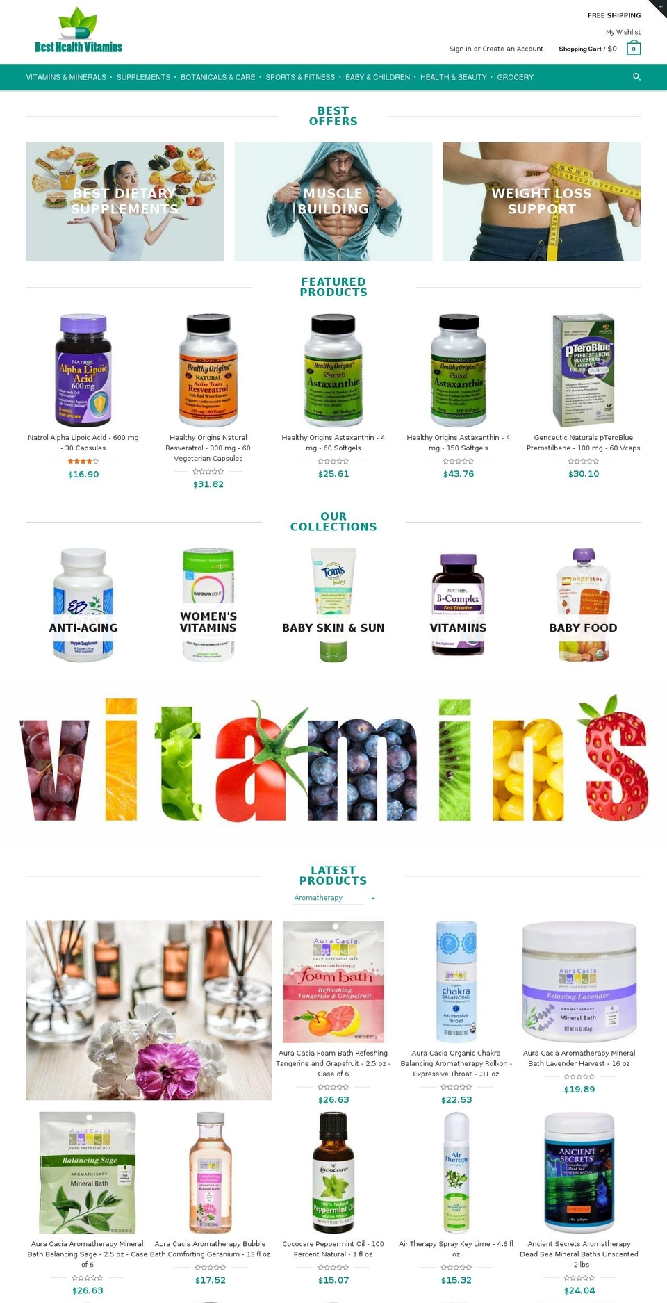 besthealthvitamins.com — Shopify storefront screenshot