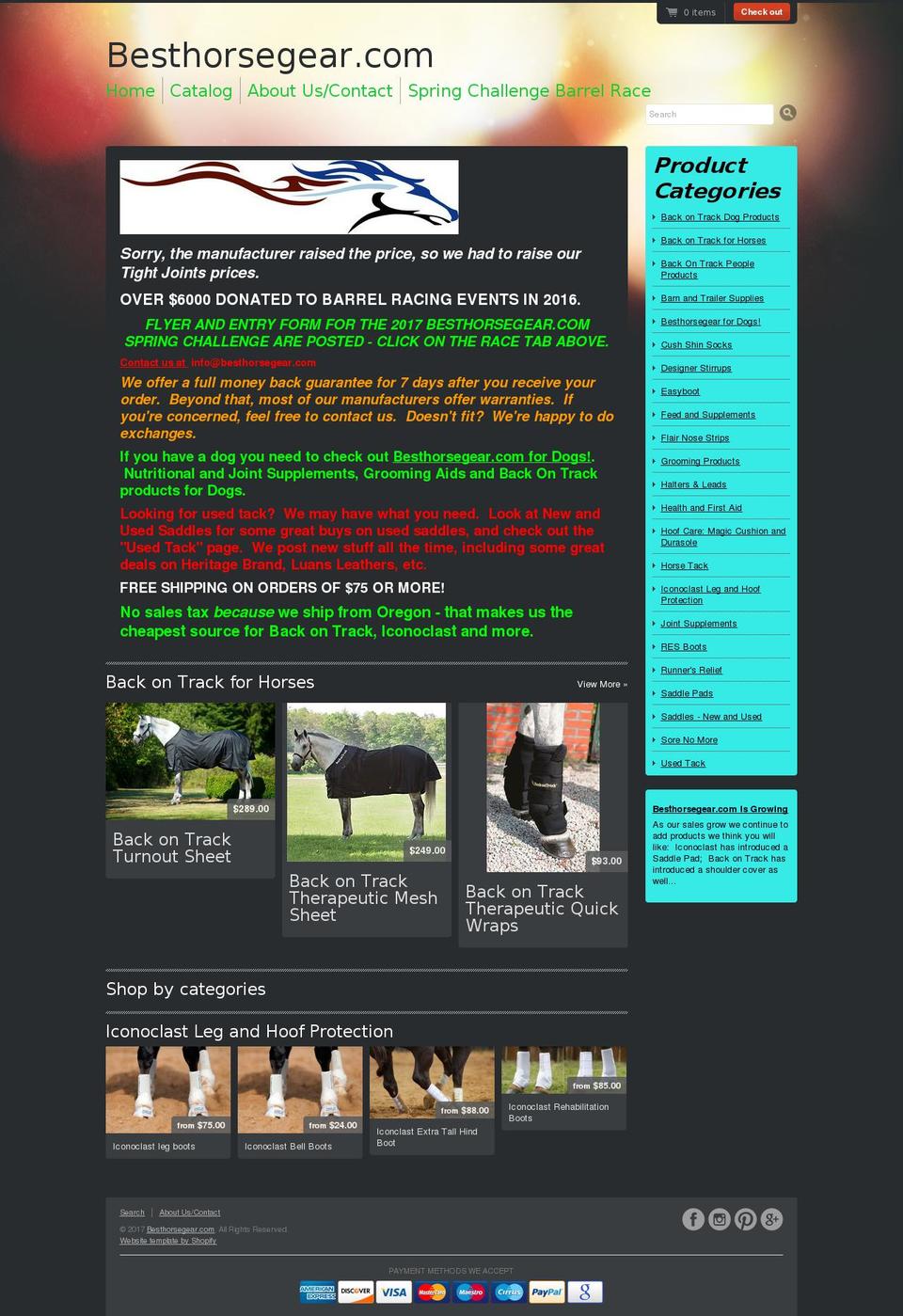 besthorsegear.com shopify website screenshot