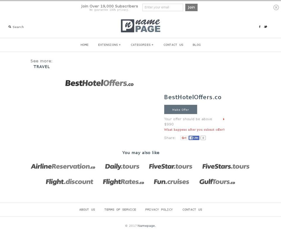 besthoteloffers.co shopify website screenshot