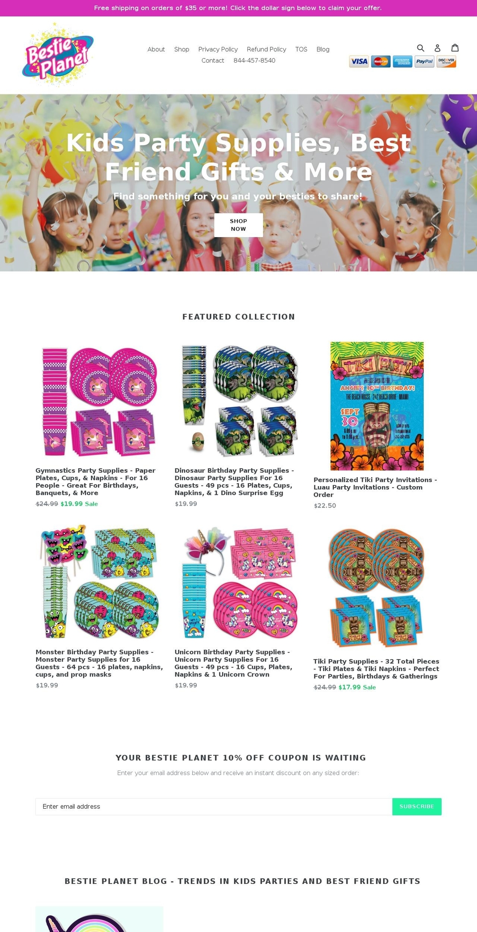 bestieplanet.com — Shopify storefront screenshot