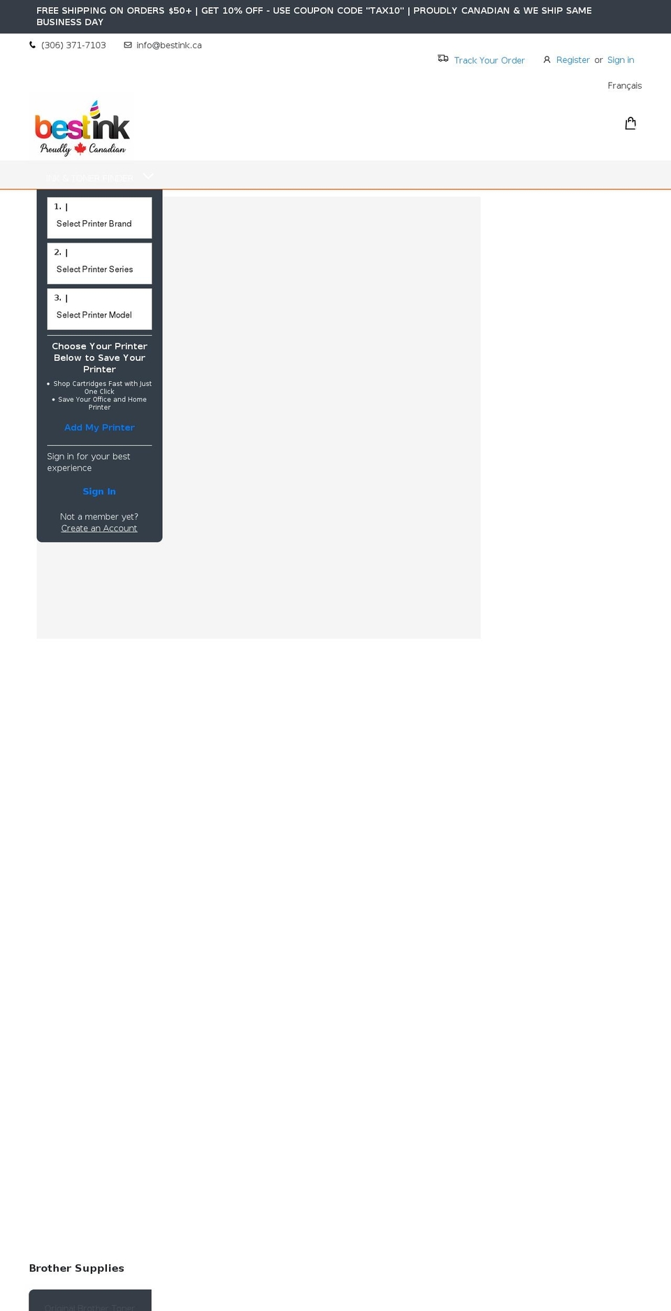 bestink.ca shopify website screenshot
