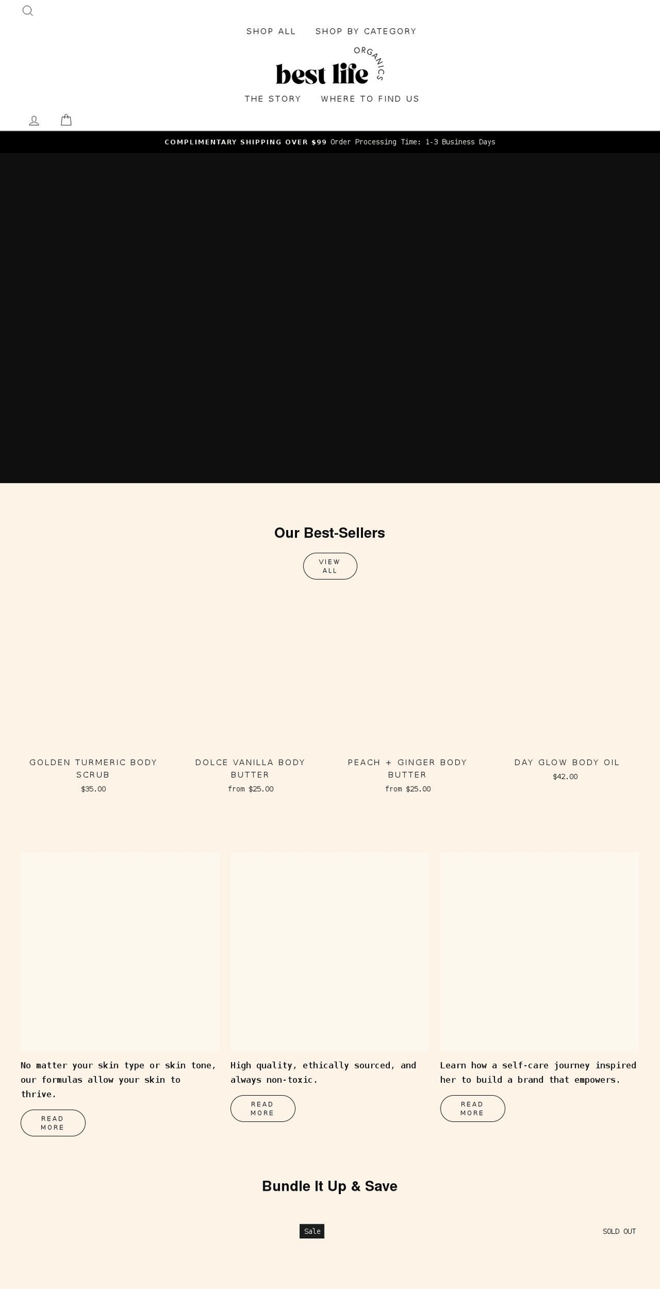bestlifeorganics.com shopify website screenshot