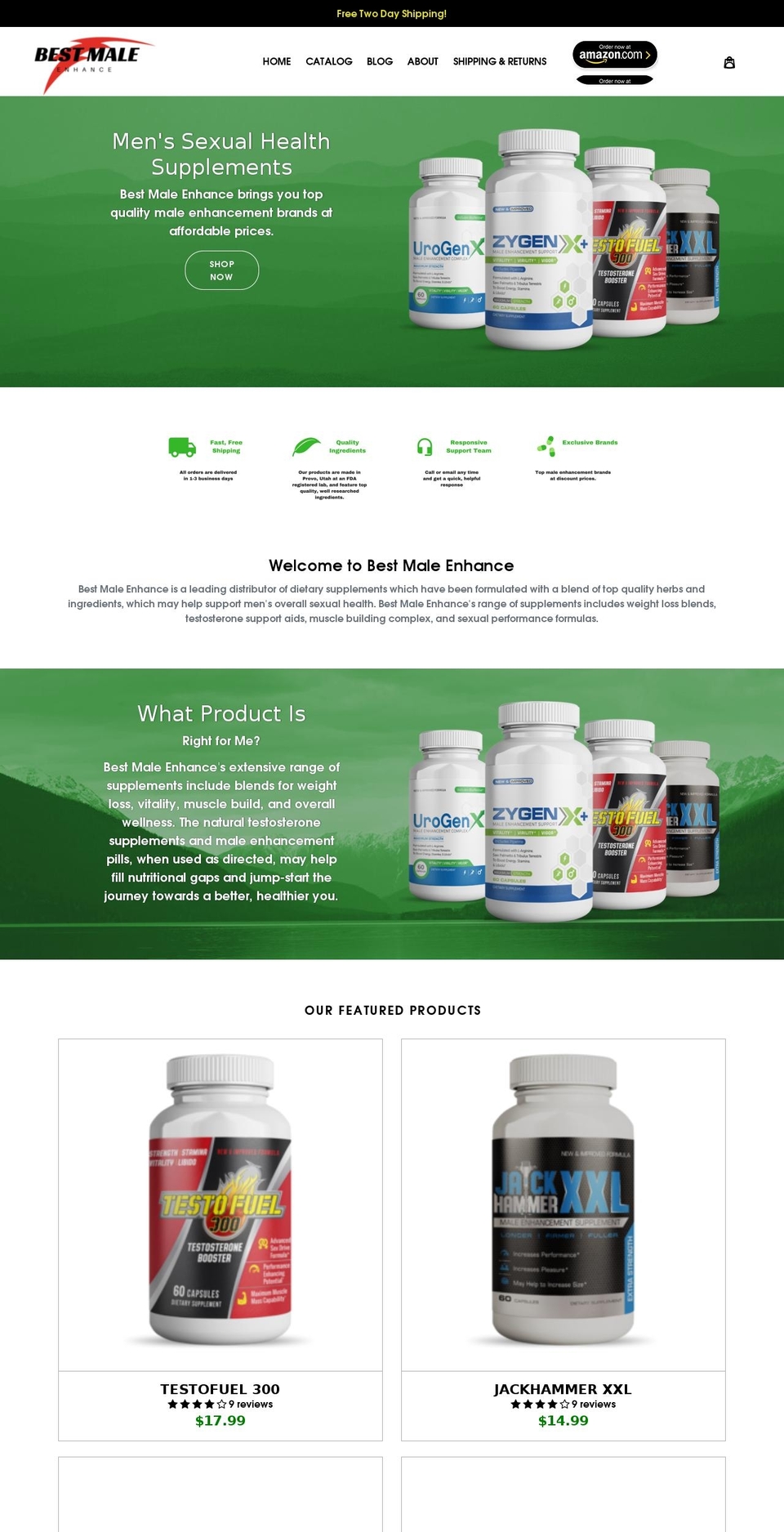 bestmaleenhance.com — Shopify storefront screenshot
