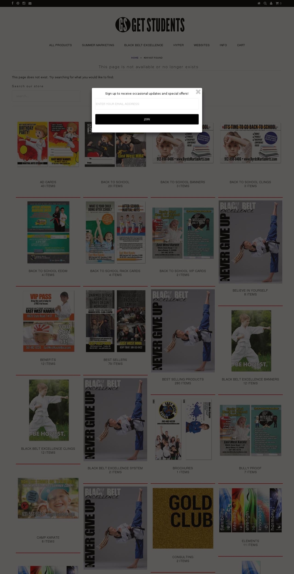 bestmartialartssites.com shopify website screenshot