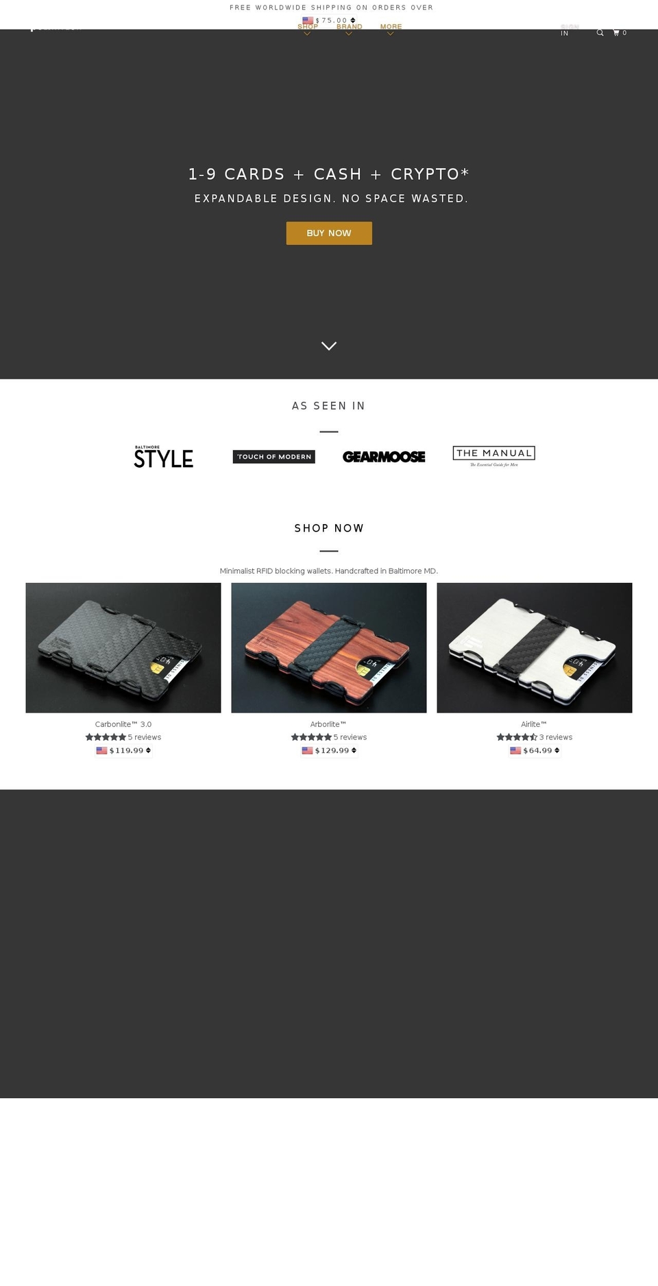 bestminimalwallet.com — Shopify storefront screenshot
