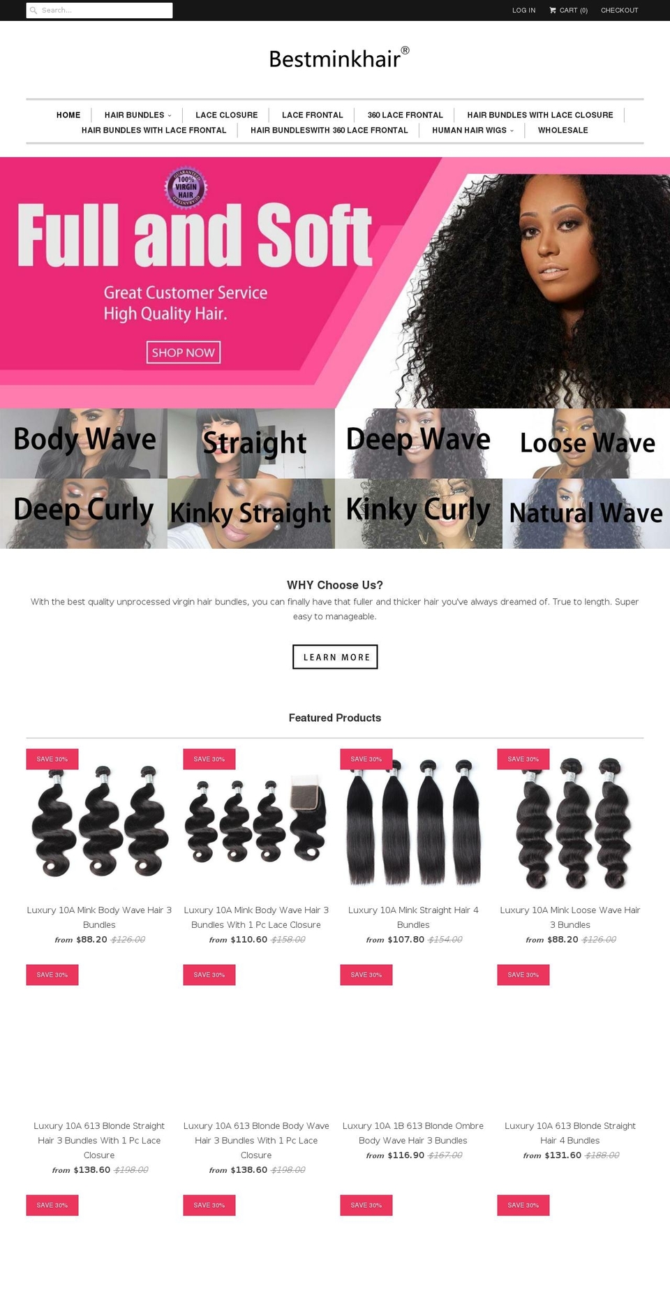 bestminkhair.com shopify website screenshot