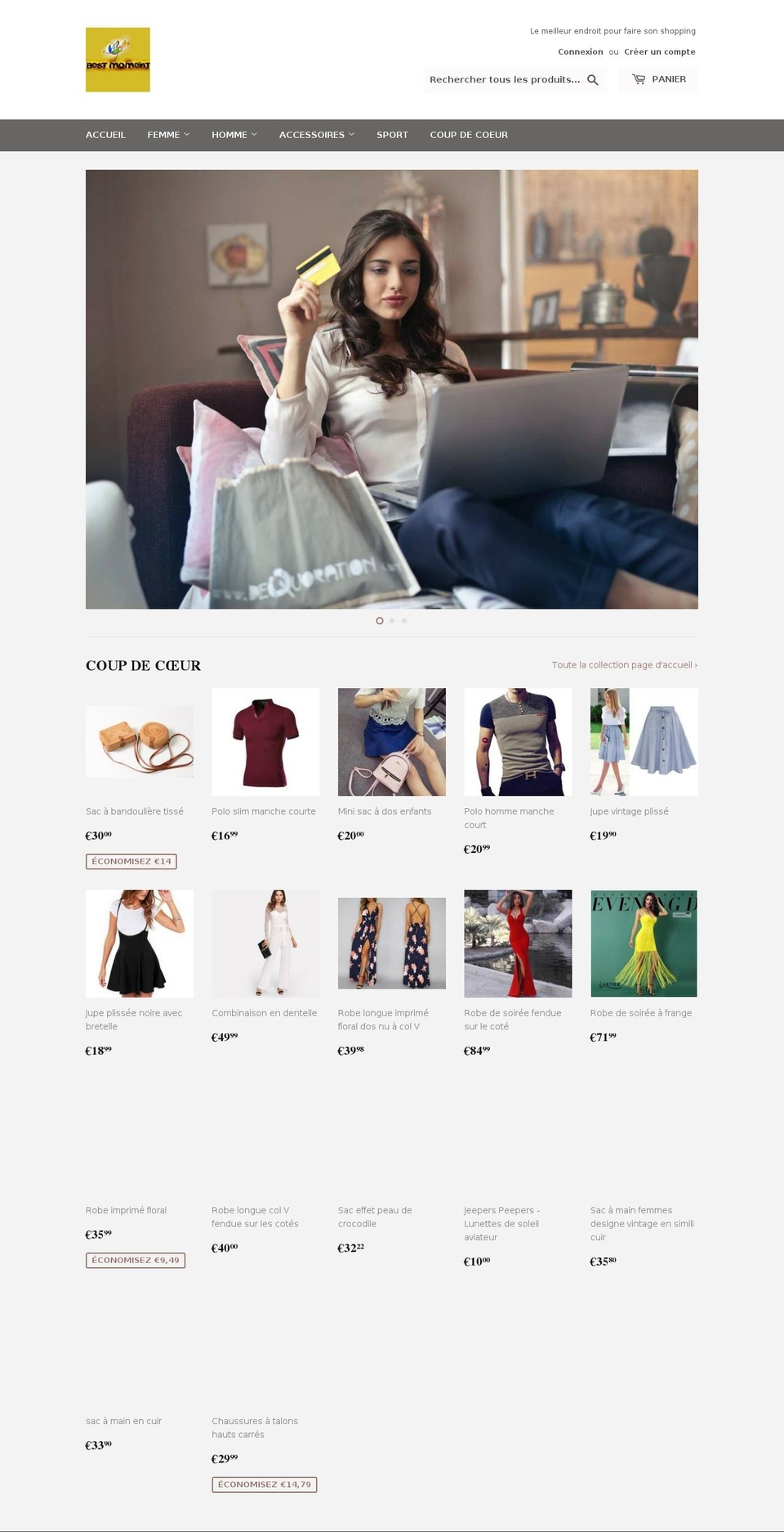 bestmoments.fr shopify website screenshot