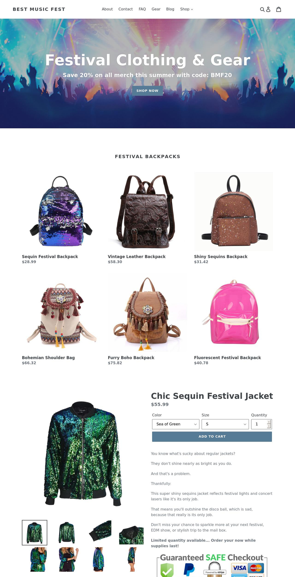 bestmusicfest.com shopify website screenshot