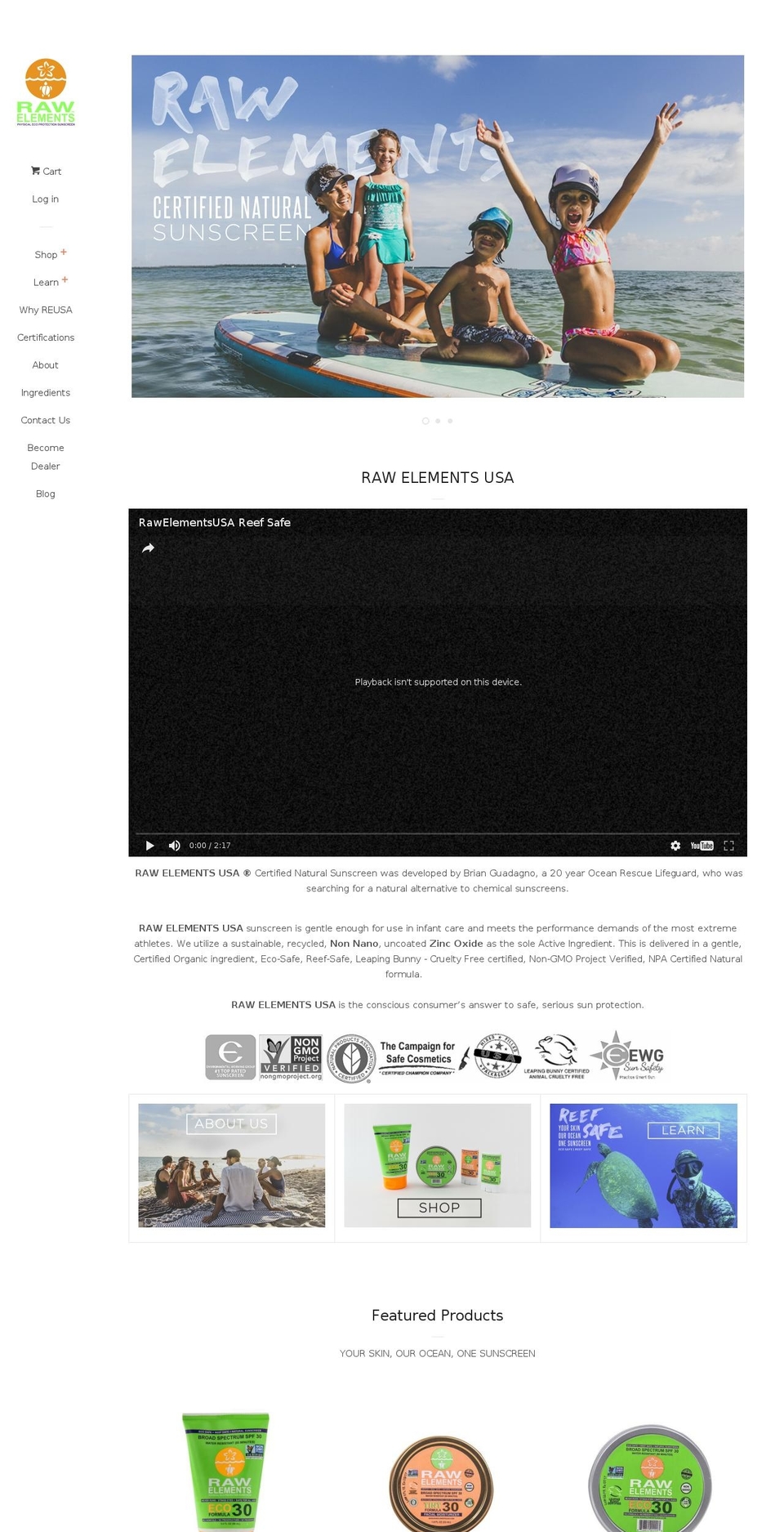 bestnaturalsunscreen.com shopify website screenshot