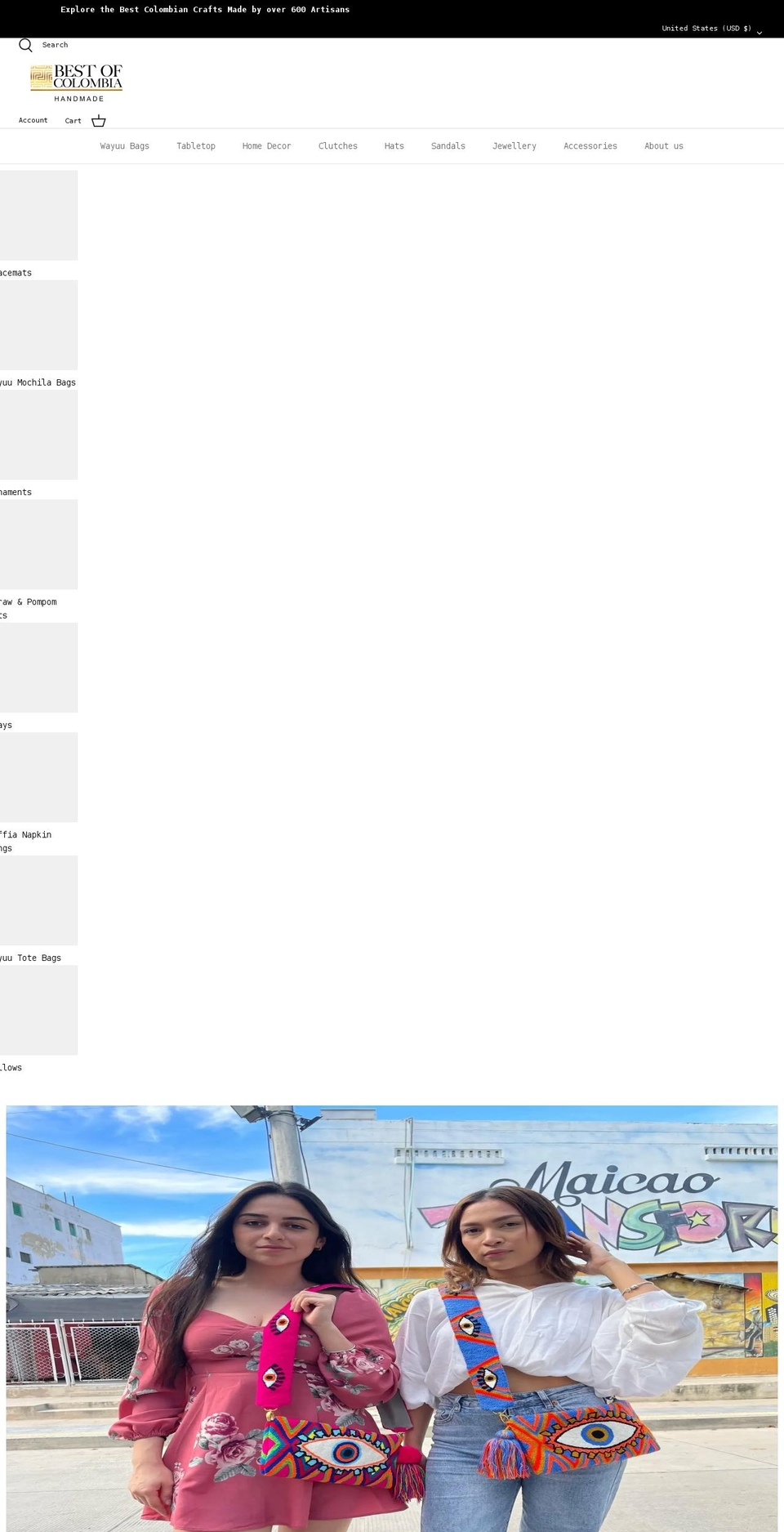 bestofcolombia.com shopify website screenshot
