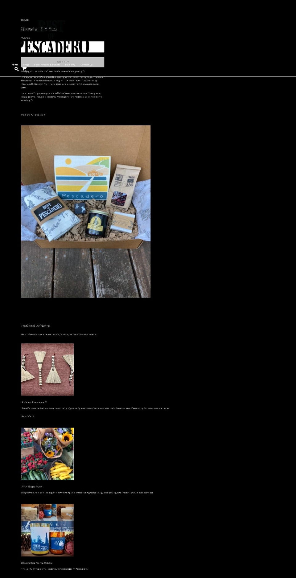 bestofpescadero.com shopify website screenshot