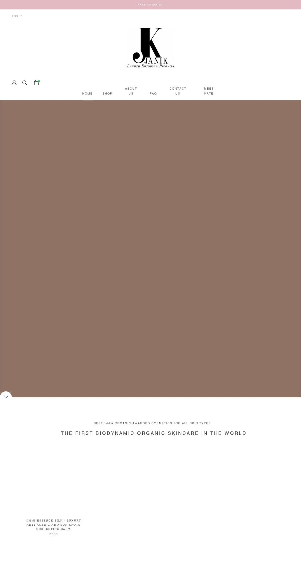 bestorganiccosmeticsstore.com — Shopify storefront screenshot
