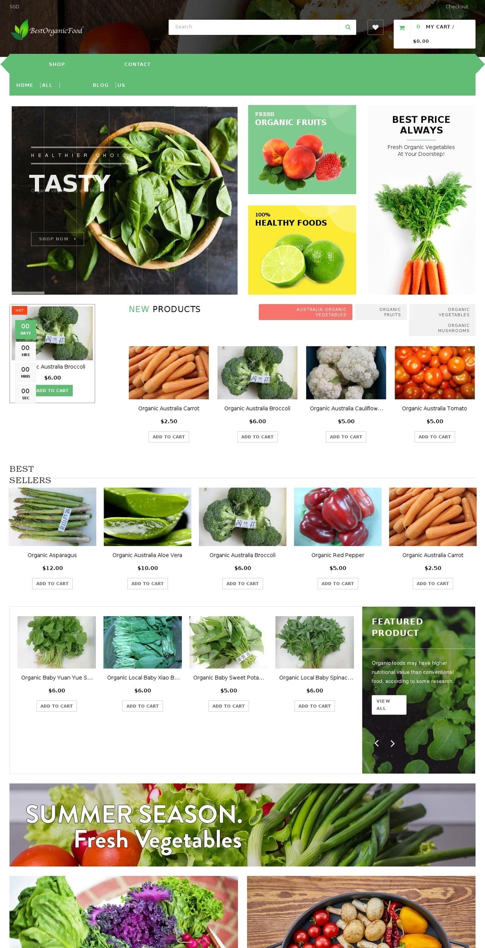 bestorganicfood.sg shopify website screenshot