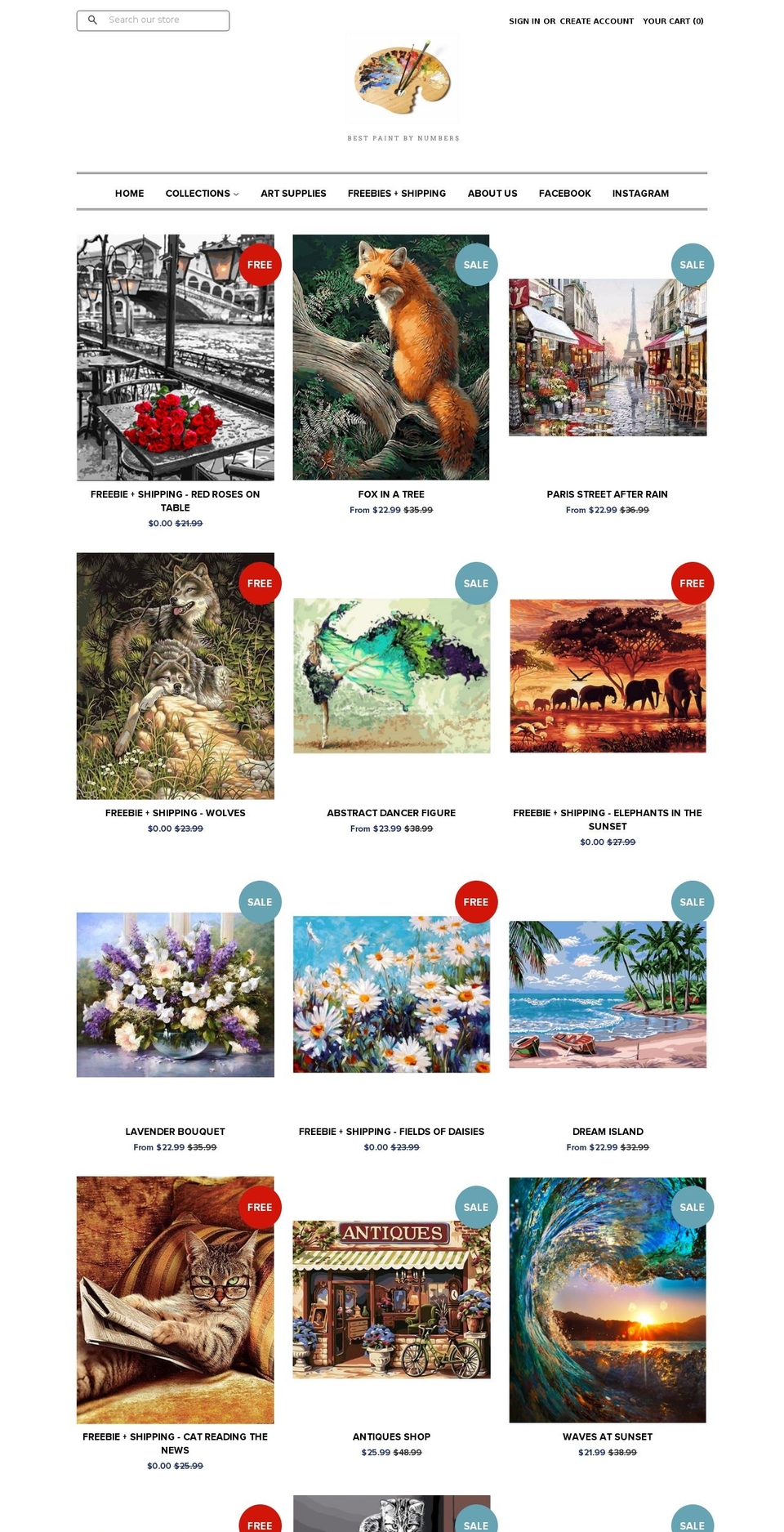 bestpaintbynumbers.com shopify website screenshot
