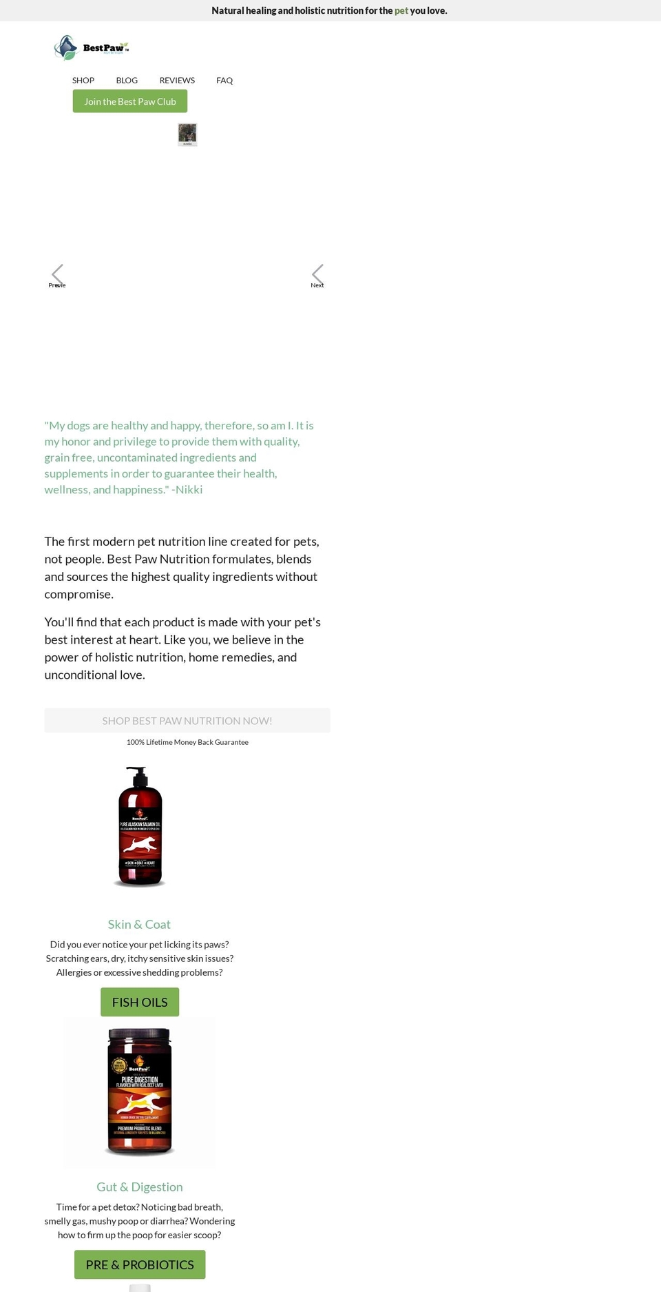 bestpawnutrition.com — Shopify storefront screenshot