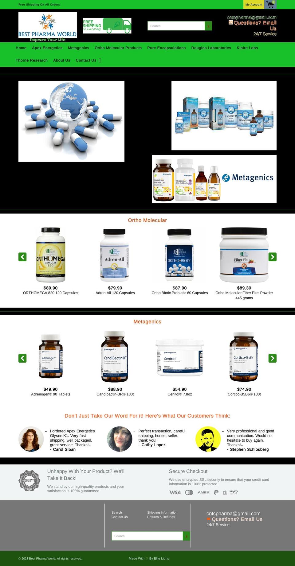 lionscave Shopify theme site example bestpharmaworld.com