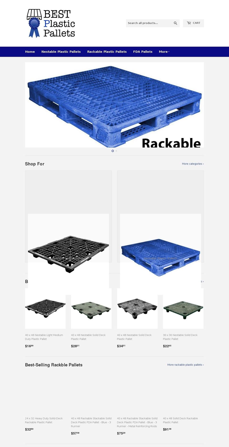 bestplasticpallets.com shopify website screenshot