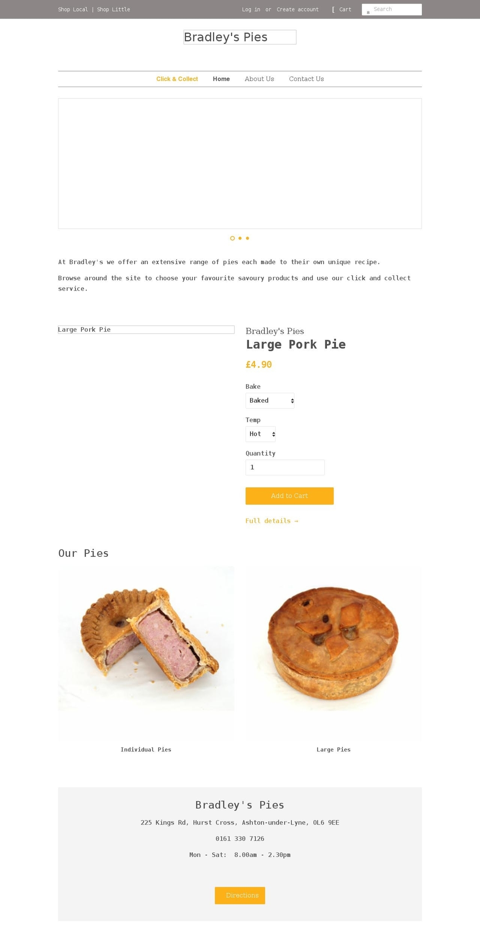 bestporkpie.co.uk shopify website screenshot