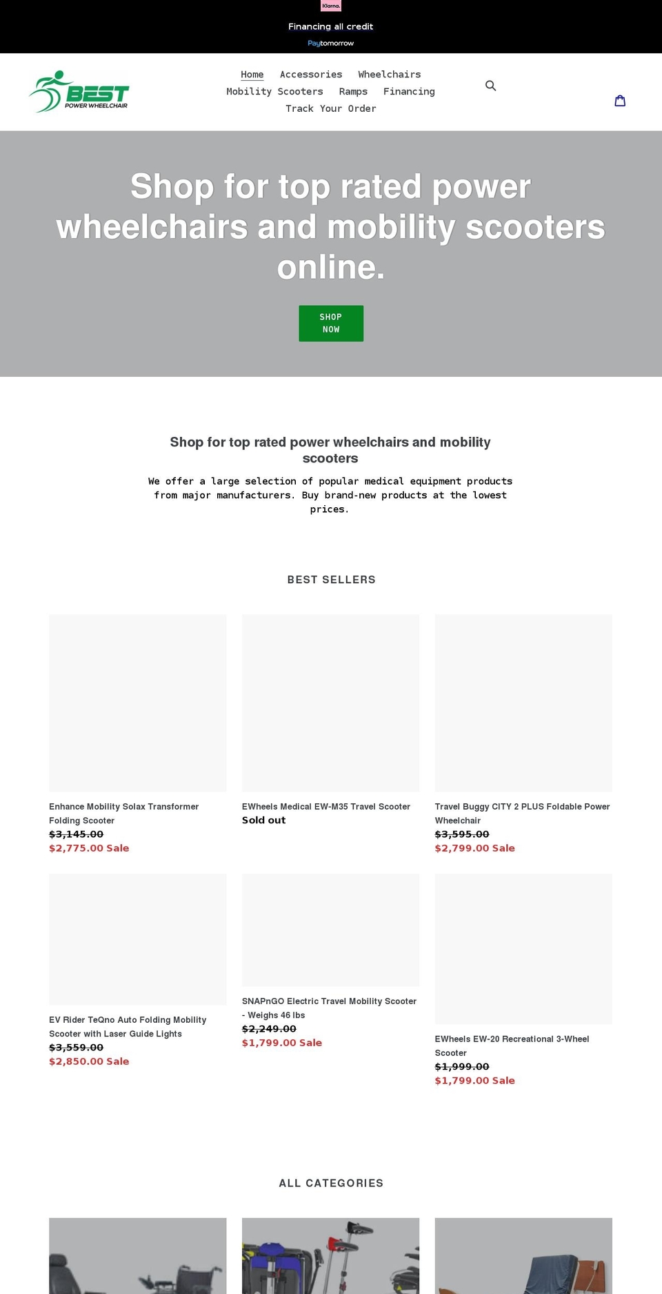 bestpowerwheelchair.com shopify website screenshot