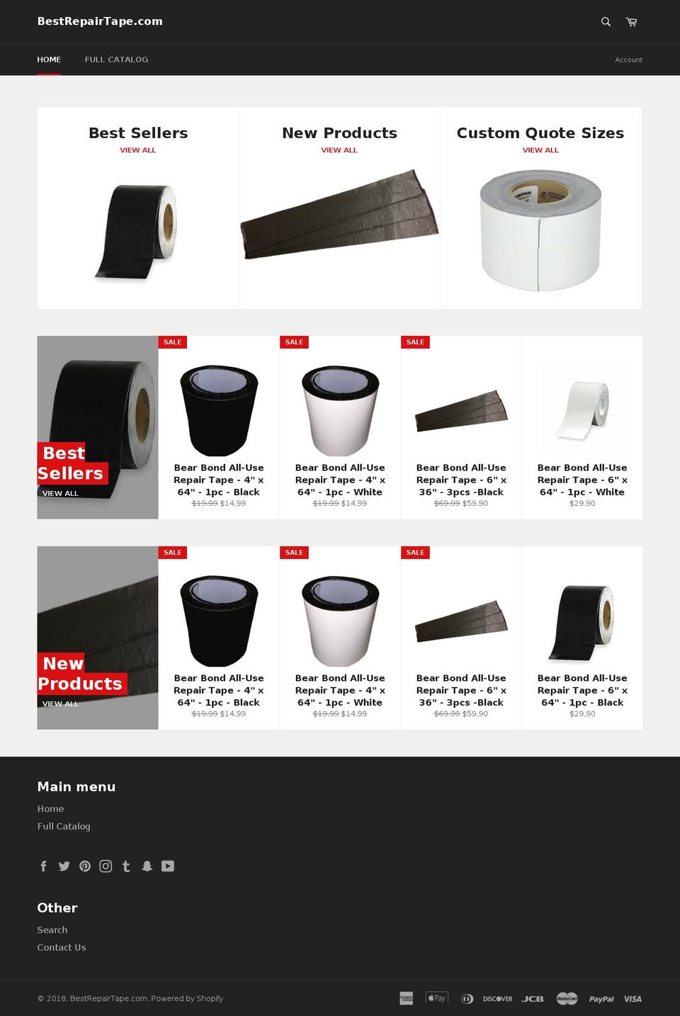 bestrepairtape.com — Shopify storefront screenshot