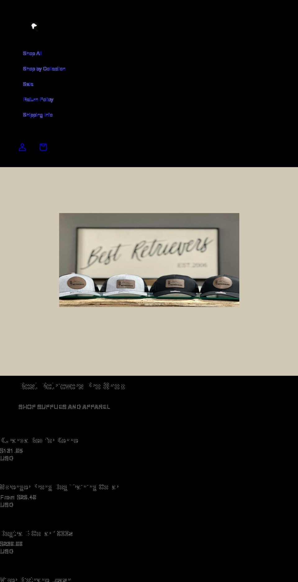 bestretrievers.net shopify website screenshot