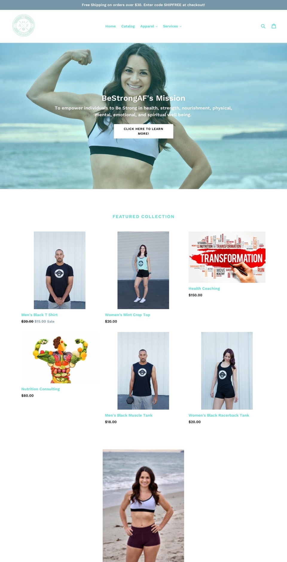 bestrongaf.org shopify website screenshot
