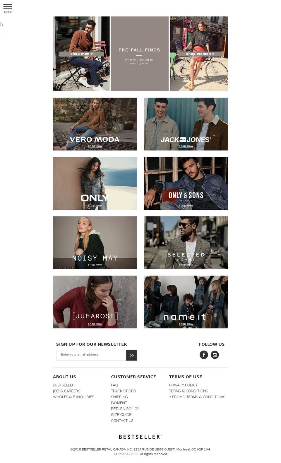 bestsellerretailcanada.com — Shopify storefront screenshot