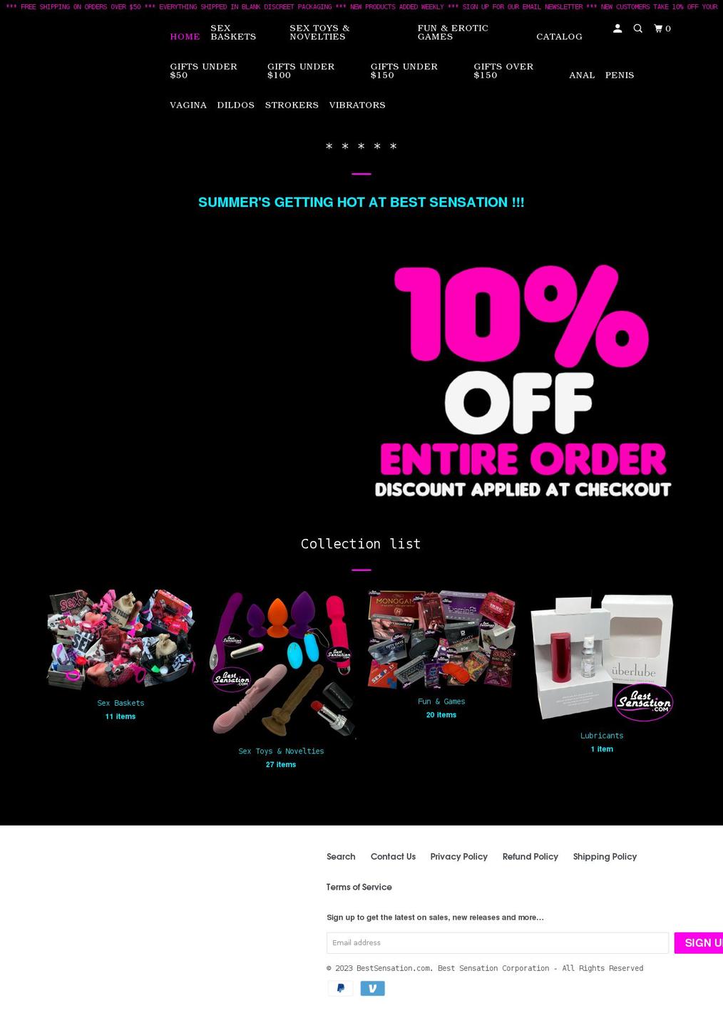 bestsensation.com shopify website screenshot