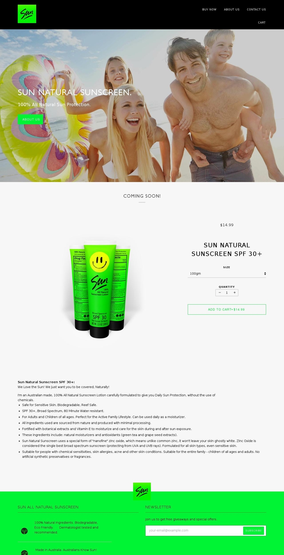 bestsunscreen2016.com — Shopify storefront screenshot
