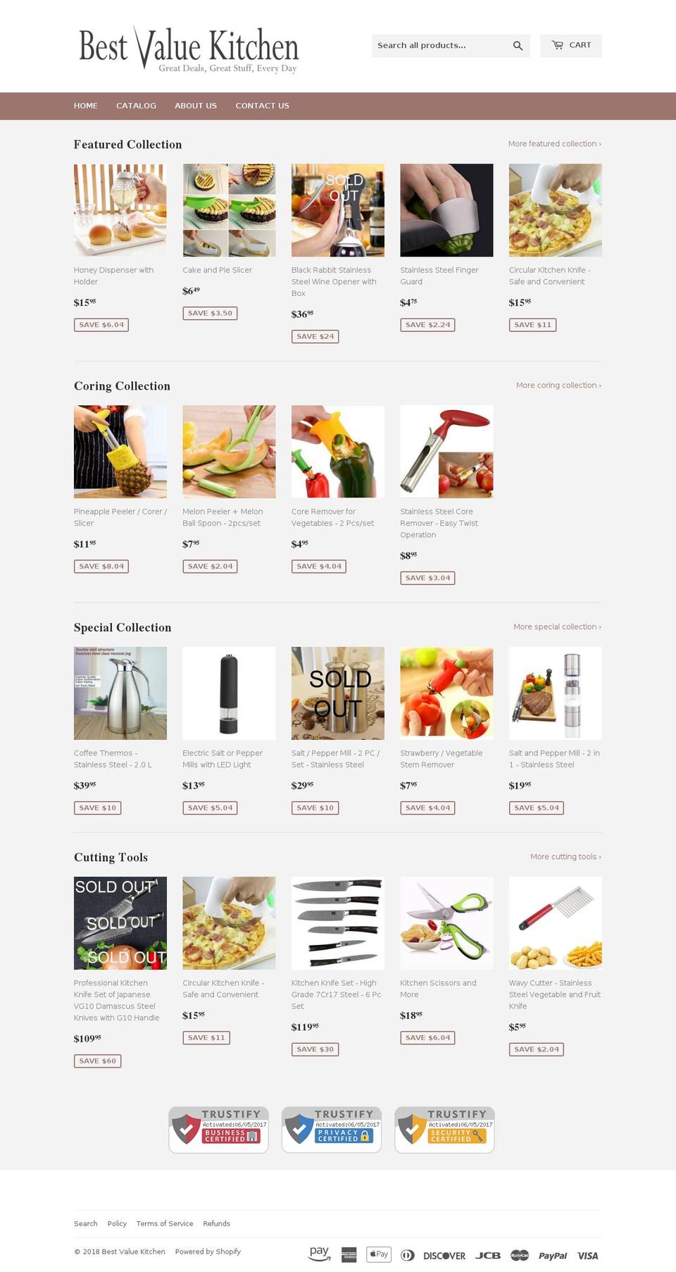 bestvaluekitchen.com — Shopify storefront screenshot