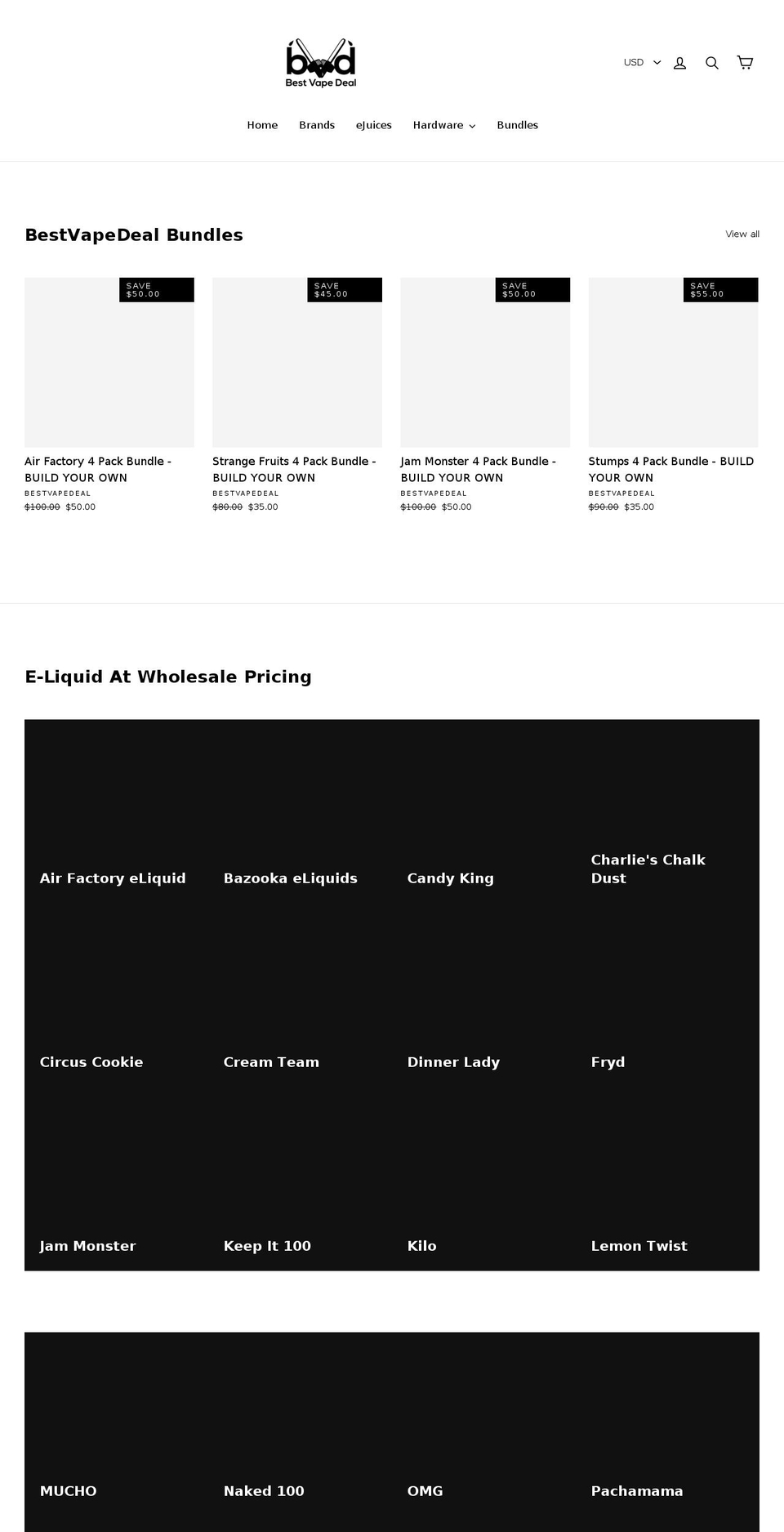 bestvapedeal.com — Shopify storefront screenshot
