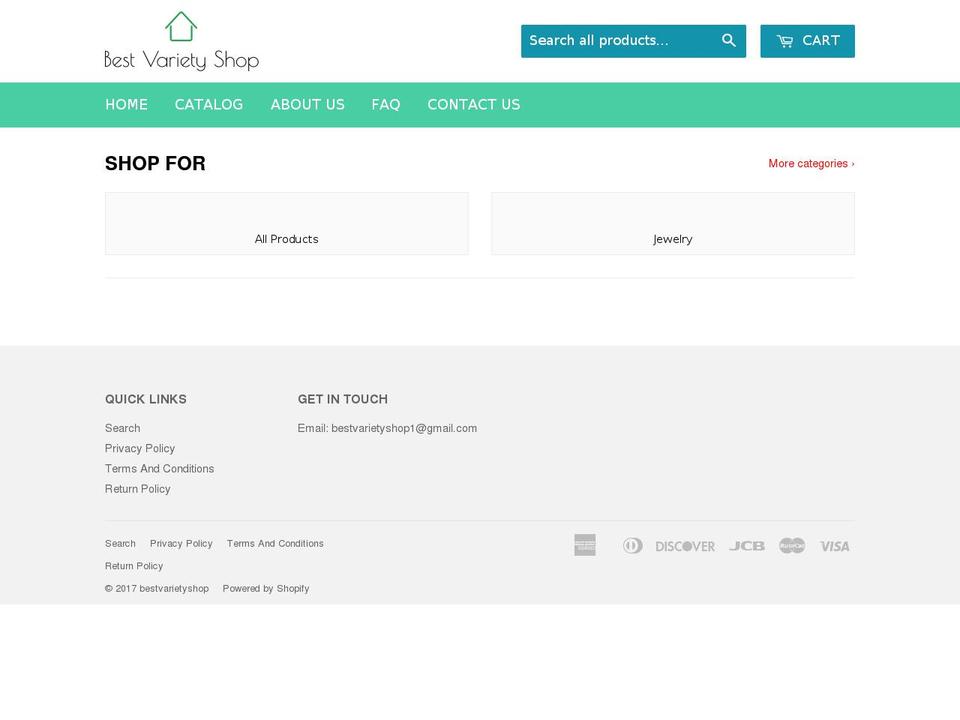 bestvarietyshop.com shopify website screenshot