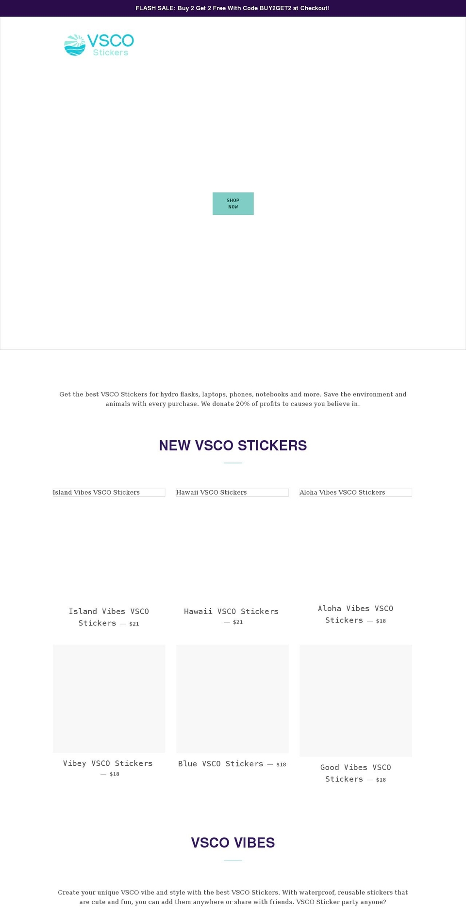bestvscostickers.com shopify website screenshot